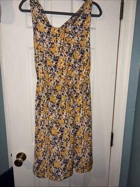 Stitch Fix NEW Sleeveless Yellow Floral Midi Dress